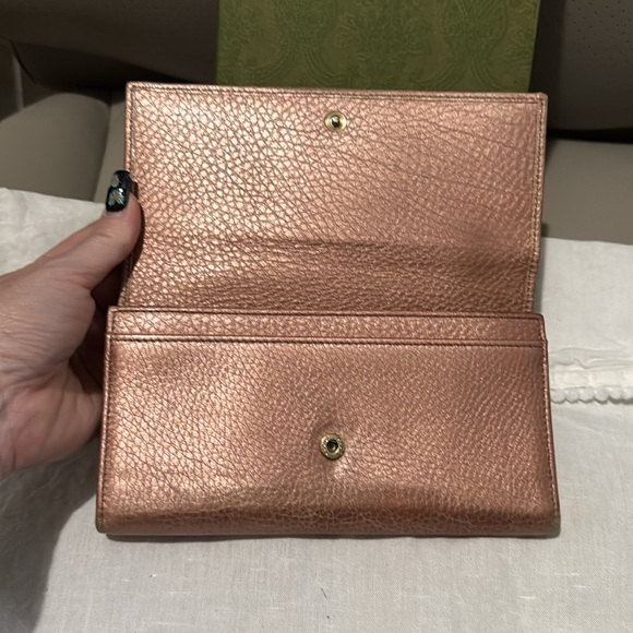 Auth Gucci Fold Purse #3202 Soho Long Wallet Pink Leather Italy - Picture 3 of 15